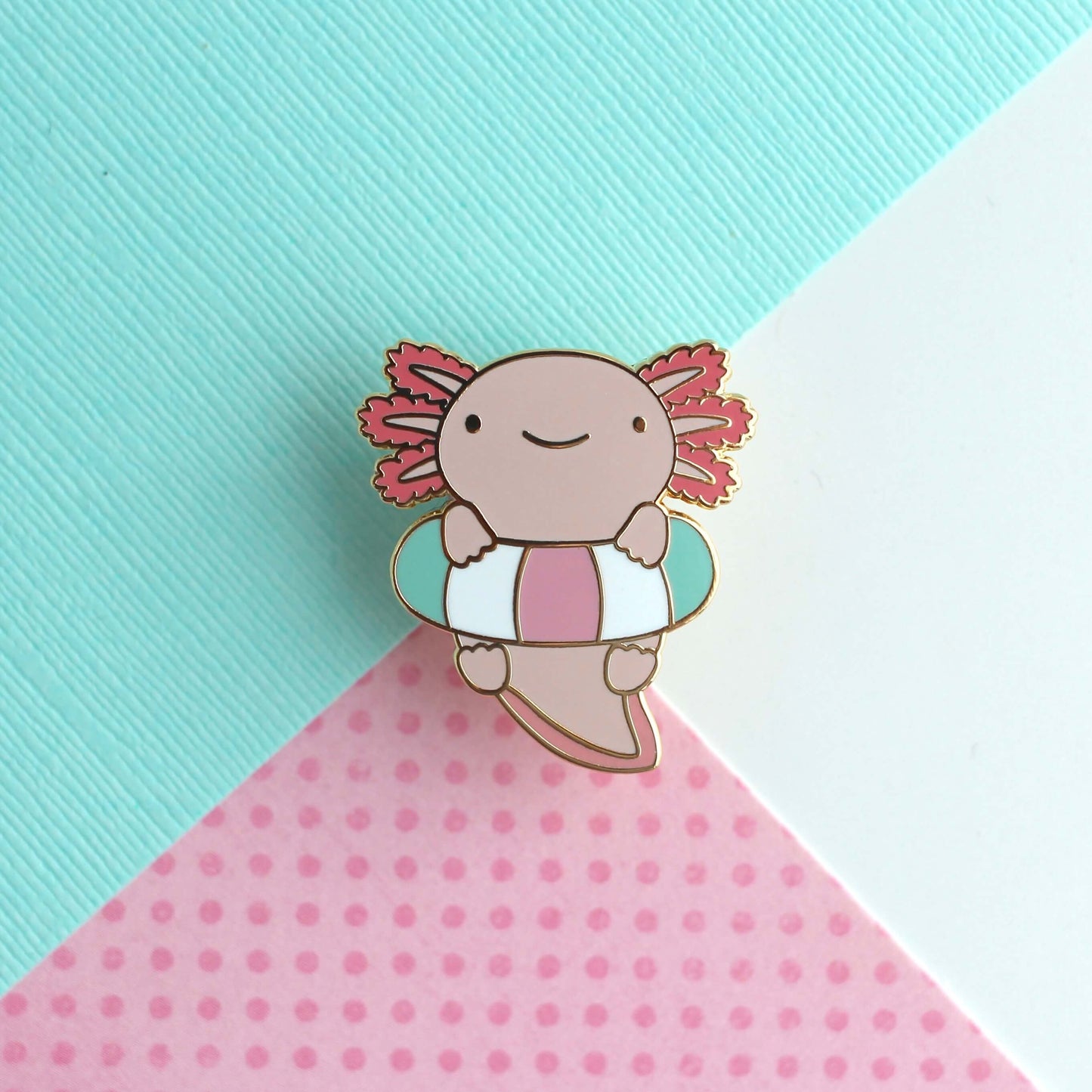 Axolotl in a Floatie Enamel Pin