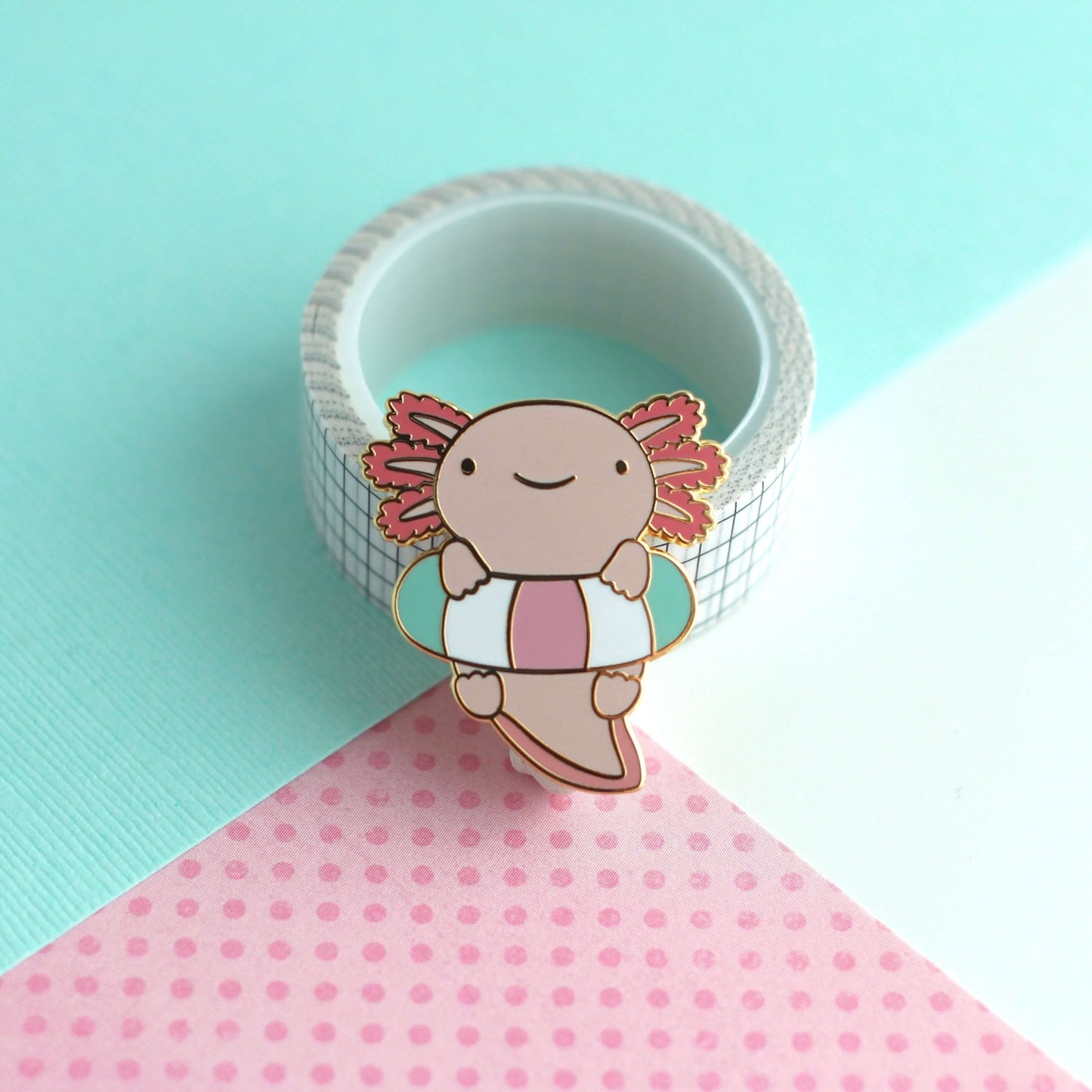 Axolotl in a Floatie Enamel Pin