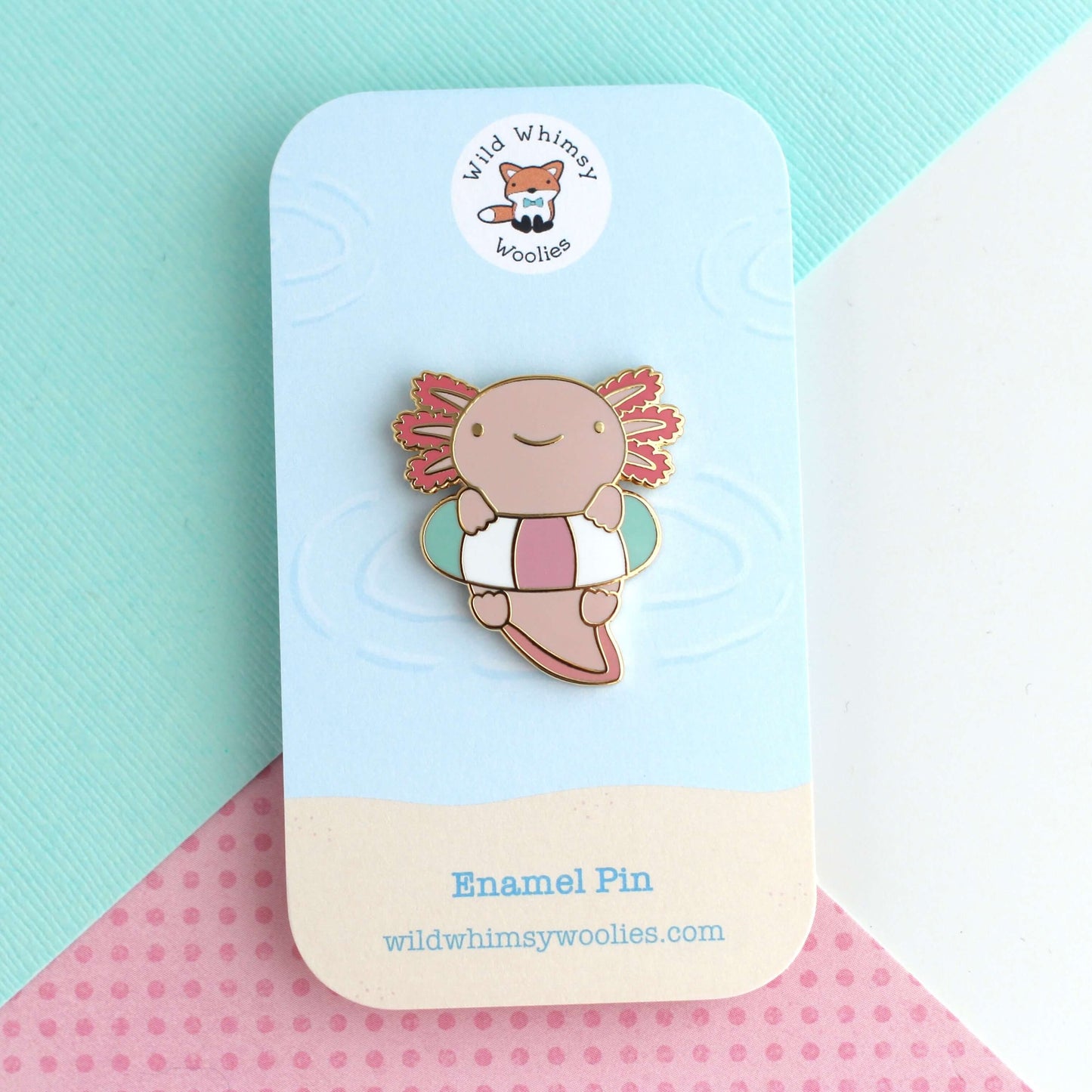 Axolotl in a Floatie Enamel Pin