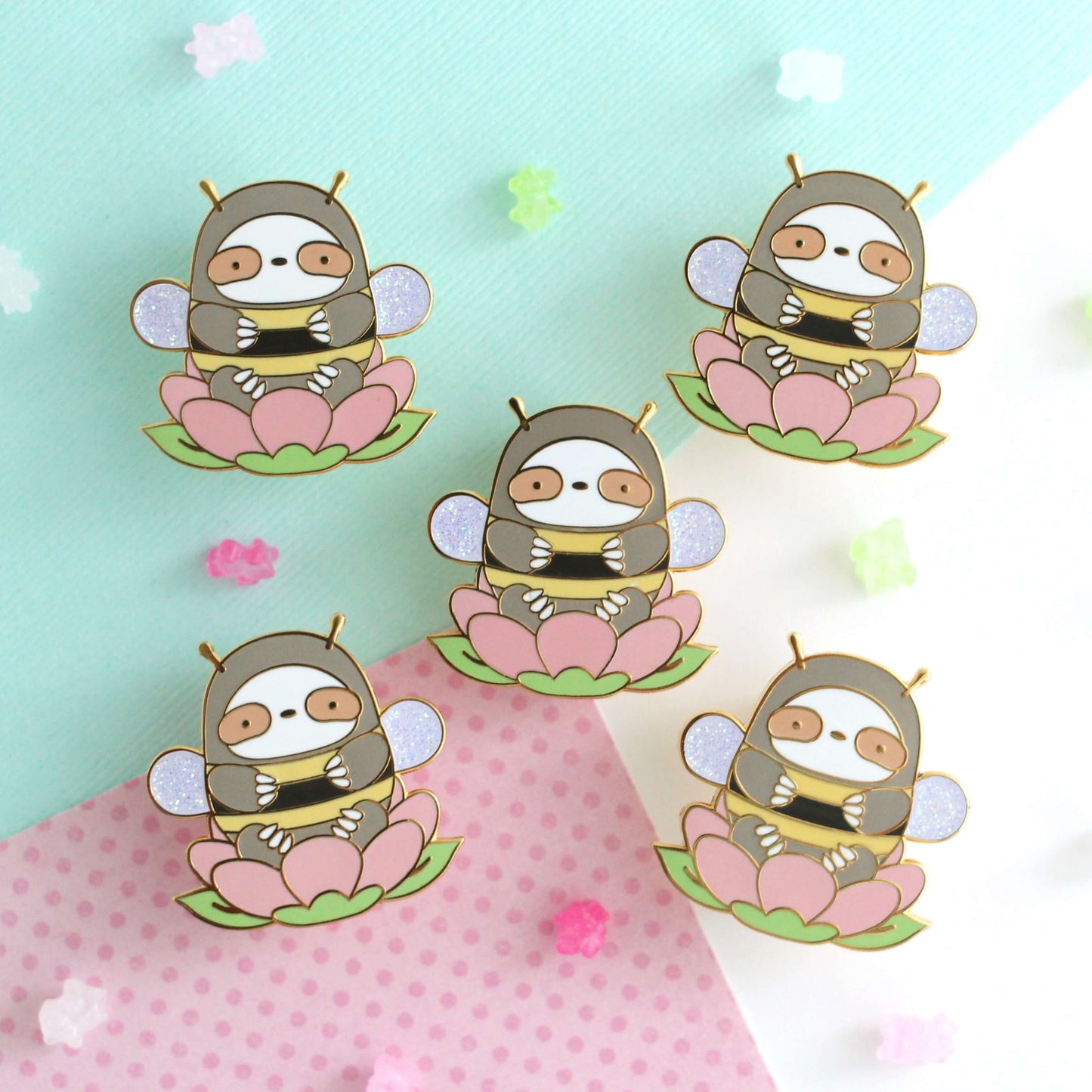 Bumblebee Sloth Enamel Pin