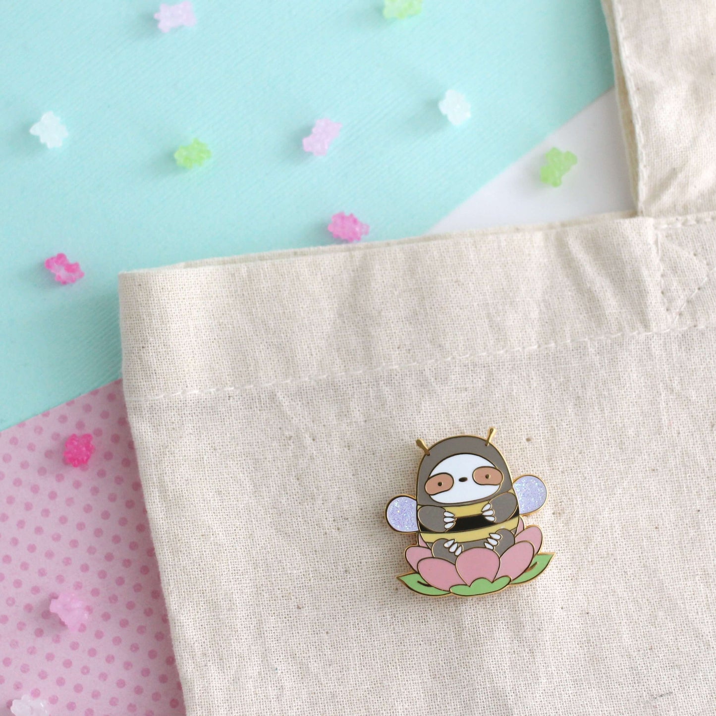 Bumblebee Sloth Enamel Pin