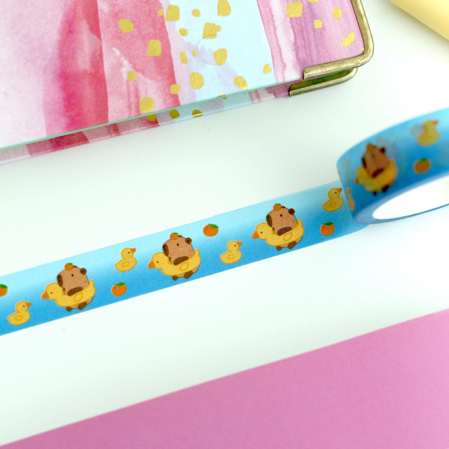 Capybara in Duck Floatie Washi Tape