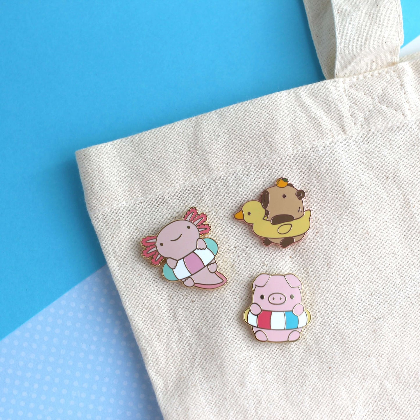 Capybara in a Duck Floatie Enamel Pin