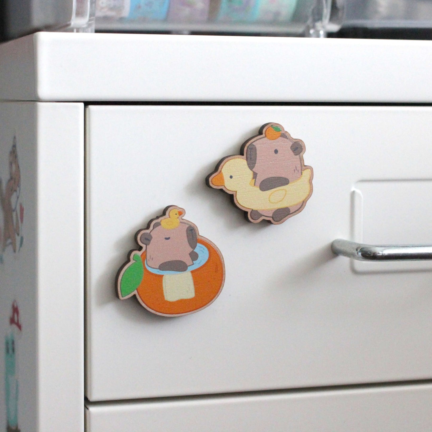 Capybara Wooden Magnet Set
