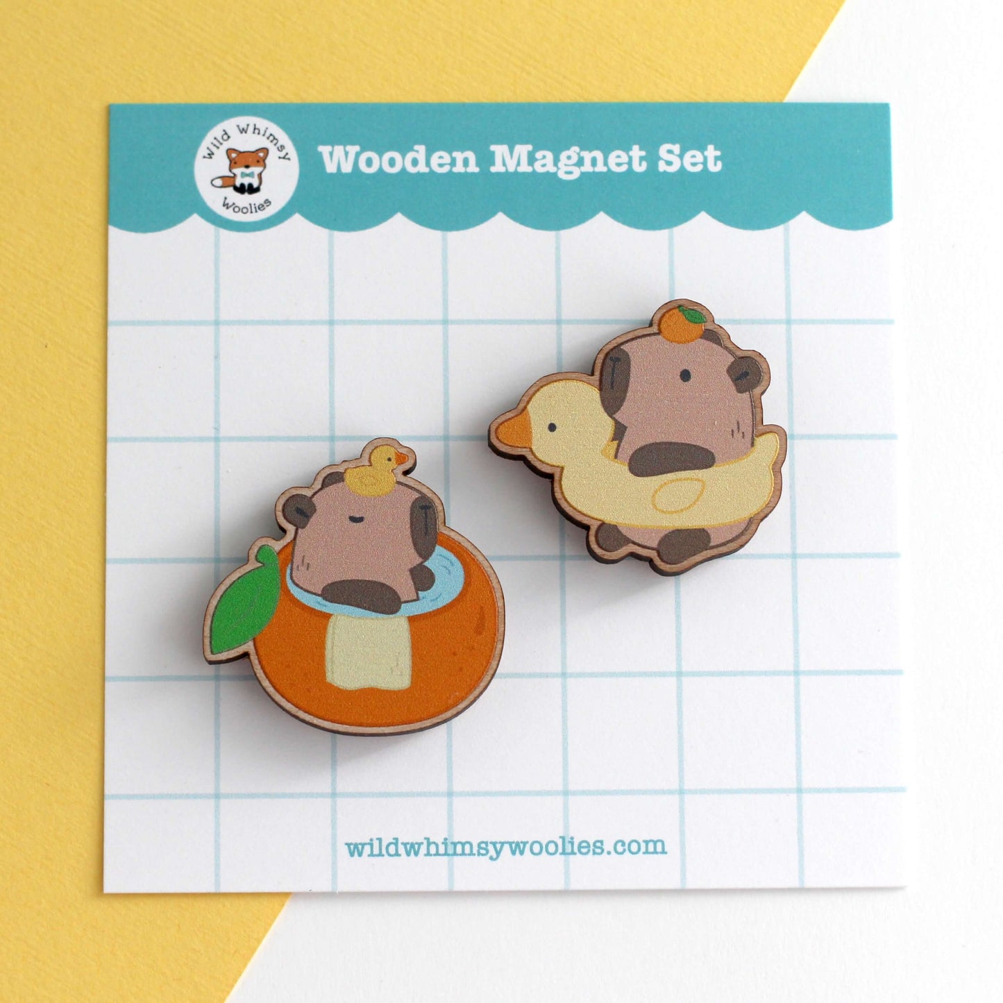 Capybara Wooden Magnet Set