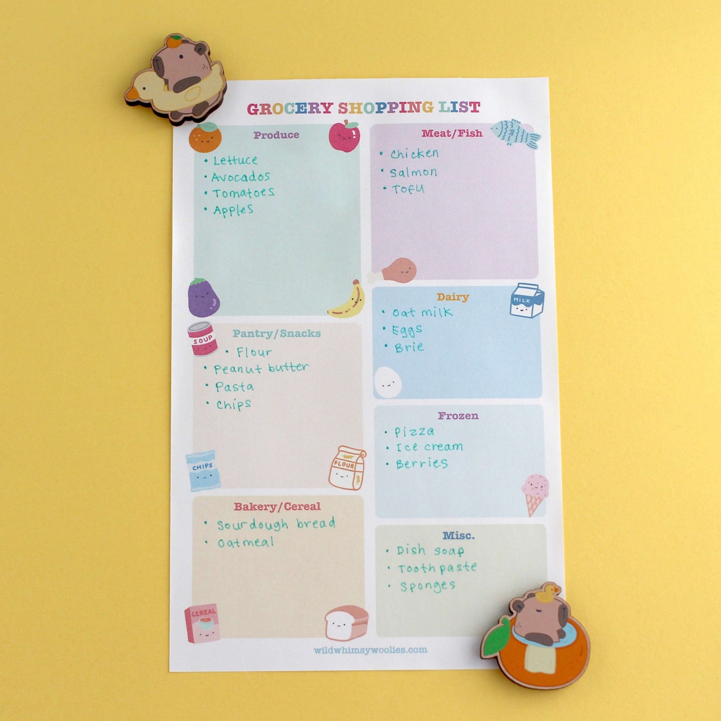 Capybara Wooden Magnet Set