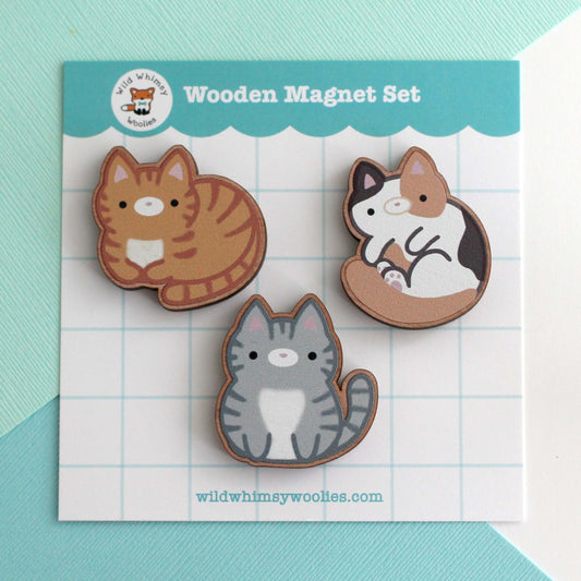 Cat Wooden Magnet Set