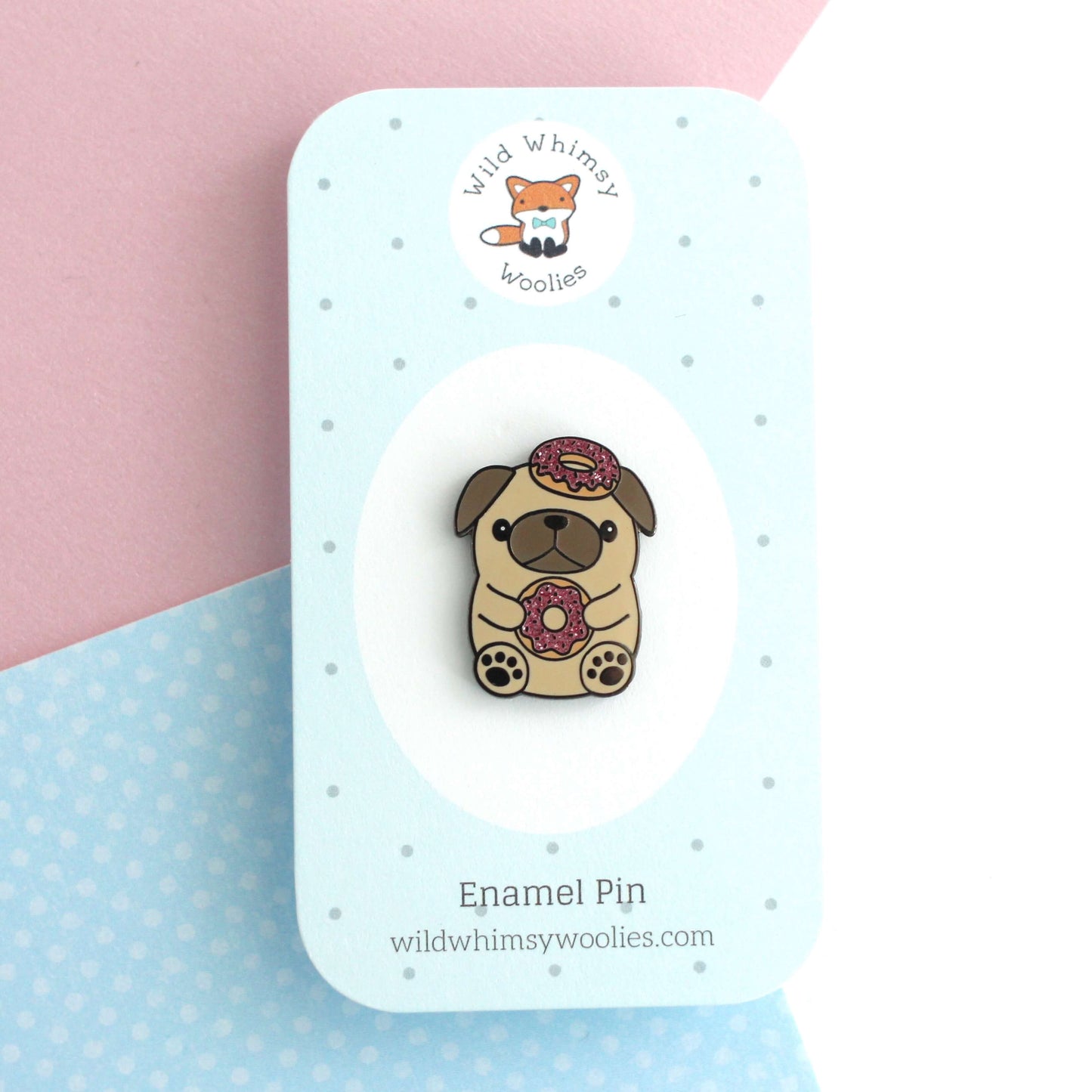 Donut Loving Pug Enamel Pin