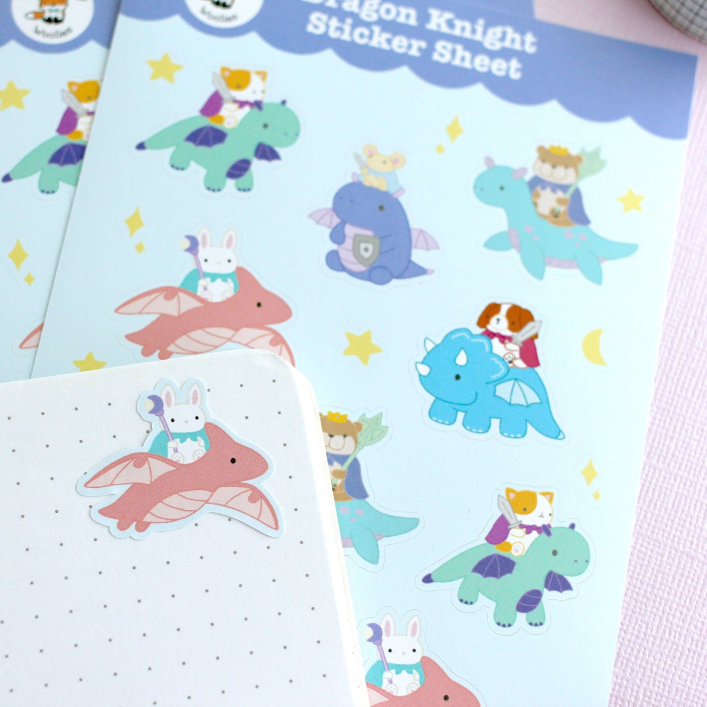Dragon Knight Sticker Sheet - Fantasy Vinyl Sticker
