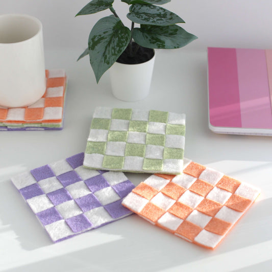 Felt Checkered Coasters