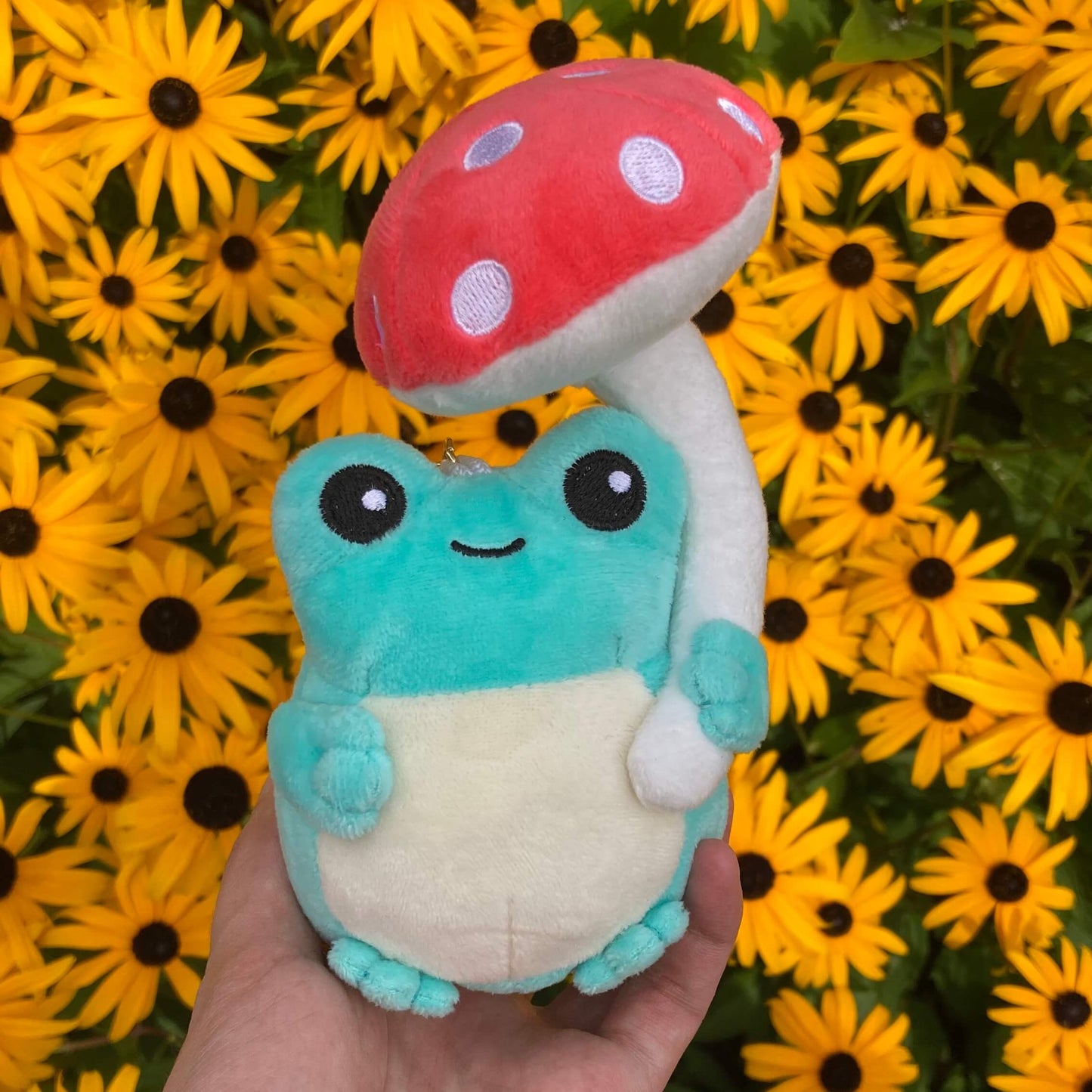 Mushroom Frog Plush Keychain