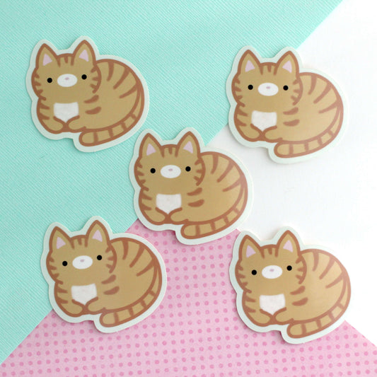 Ginger Tabby Cat Vinyl Sticker - Orange Cat Decal