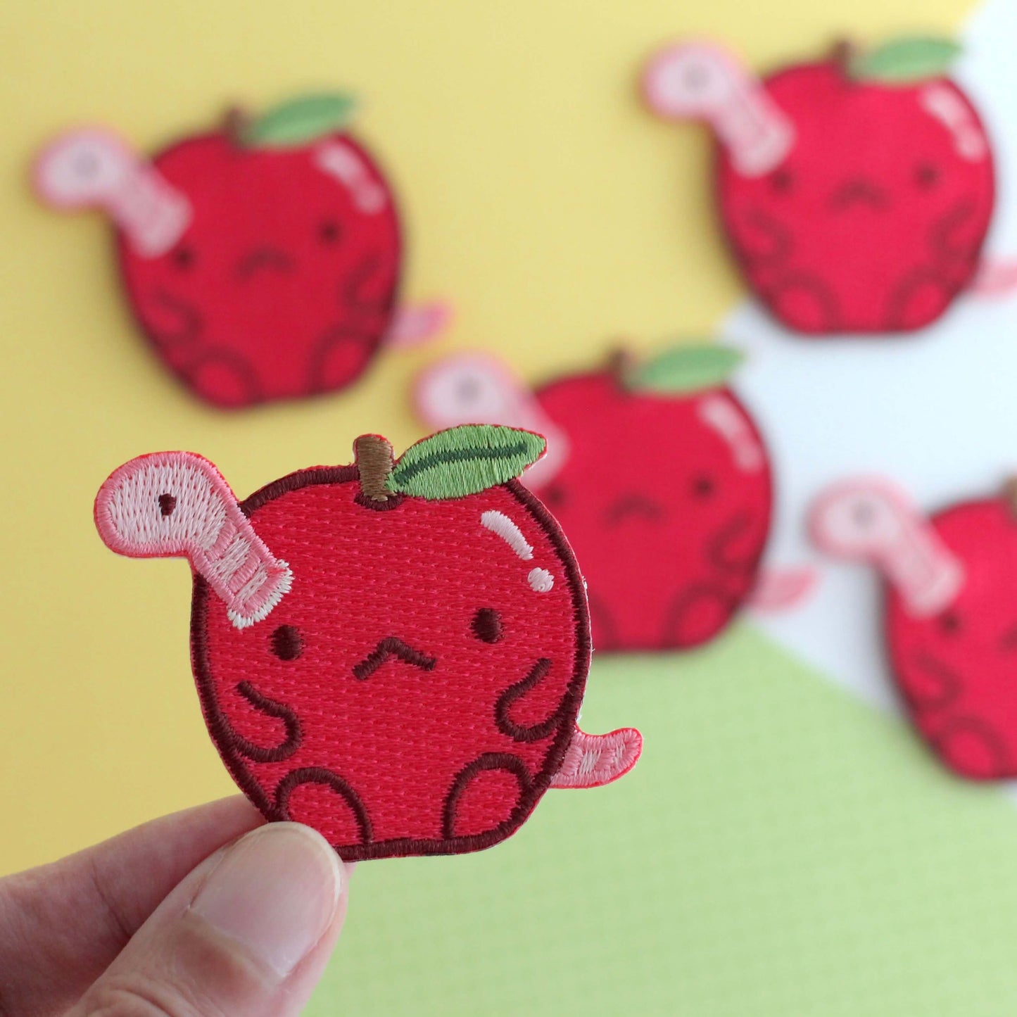 Grumpy Apple Embroidered Iron-On Patch