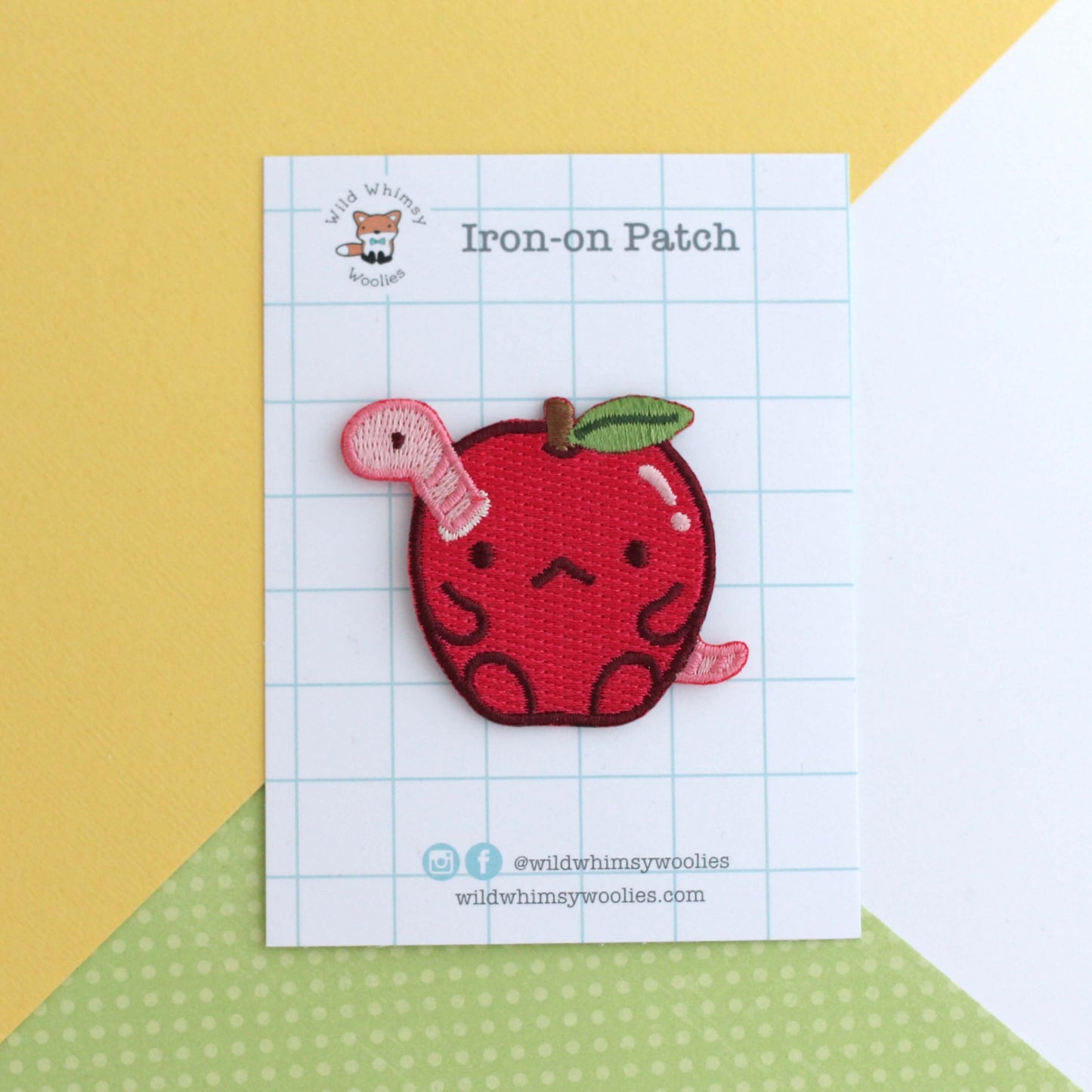 Grumpy Apple Embroidered Iron-On Patch