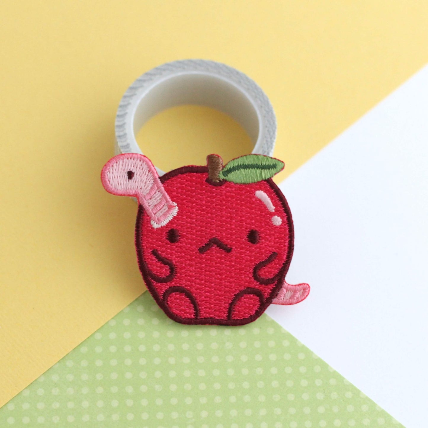 Grumpy Apple Embroidered Iron-On Patch