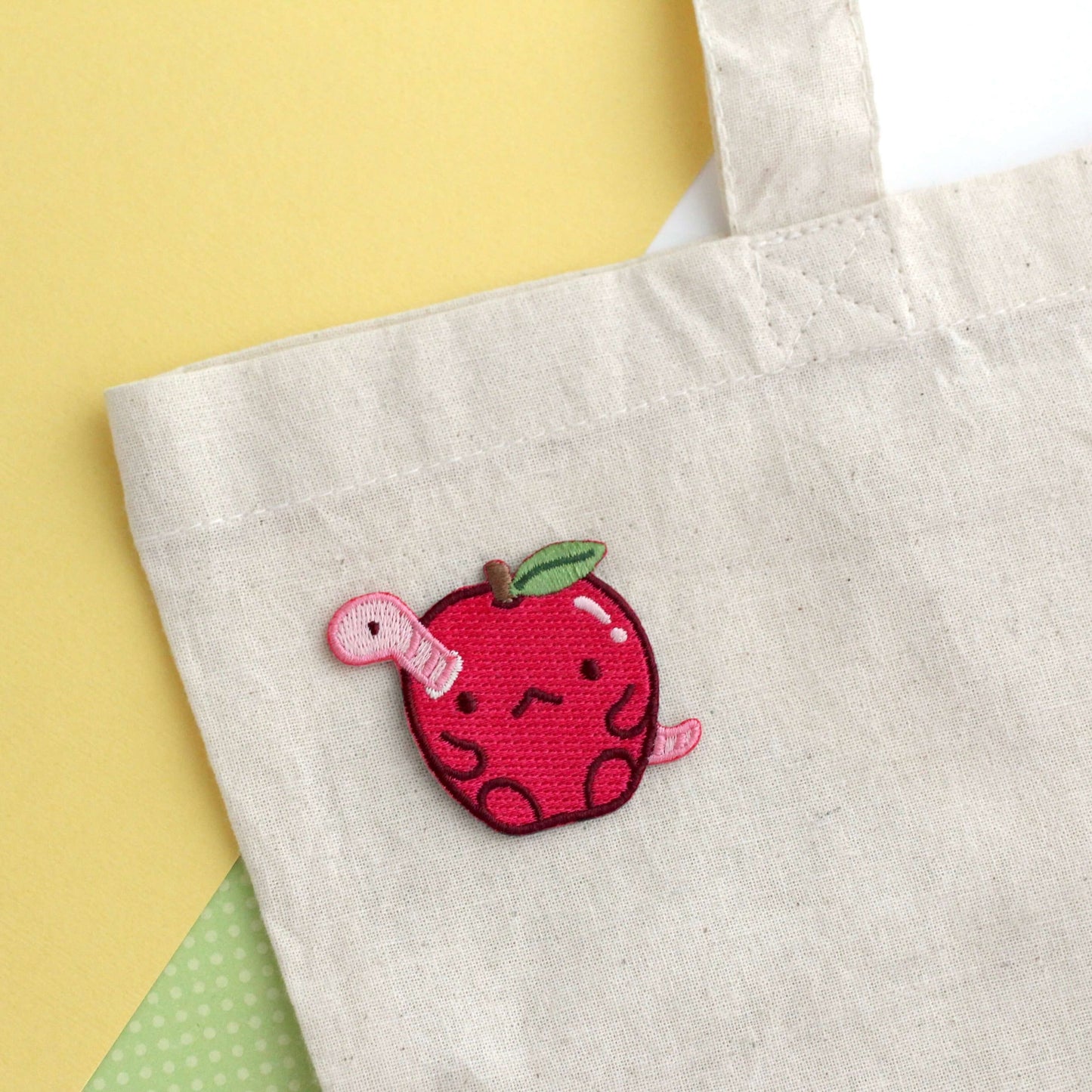 Grumpy Apple Embroidered Iron-On Patch