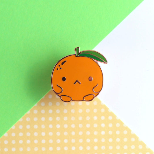 Grumpy Clementine Enamel Pin