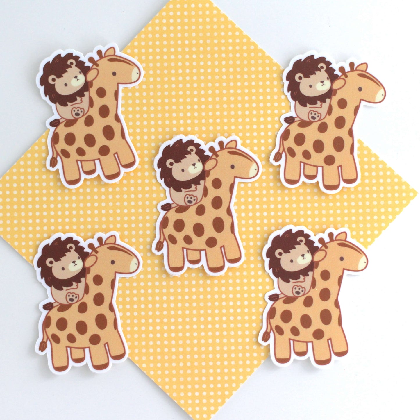 Lion riding a Giraffe Vinyl Sticker