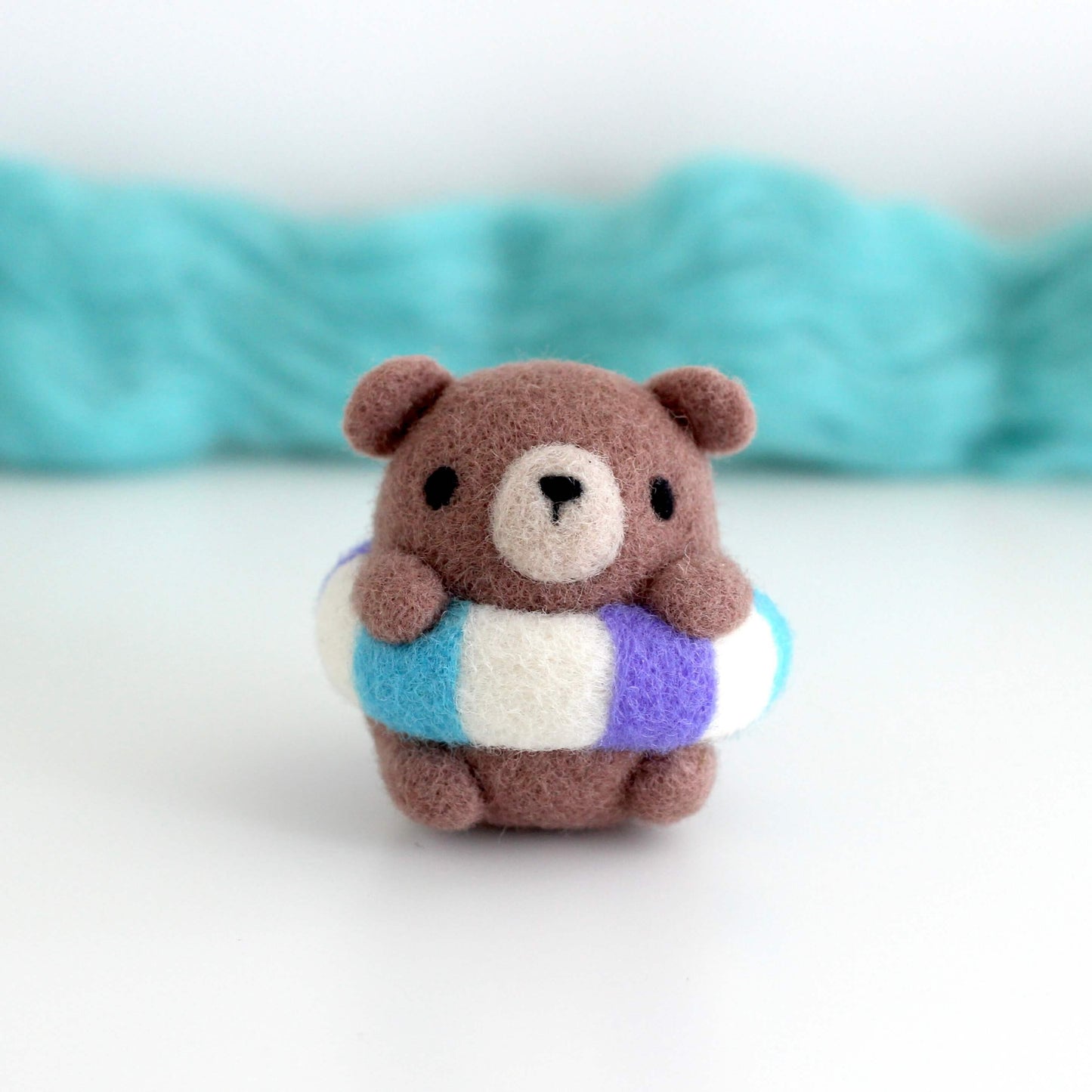 Needle Felted Brown Bear in Floatie