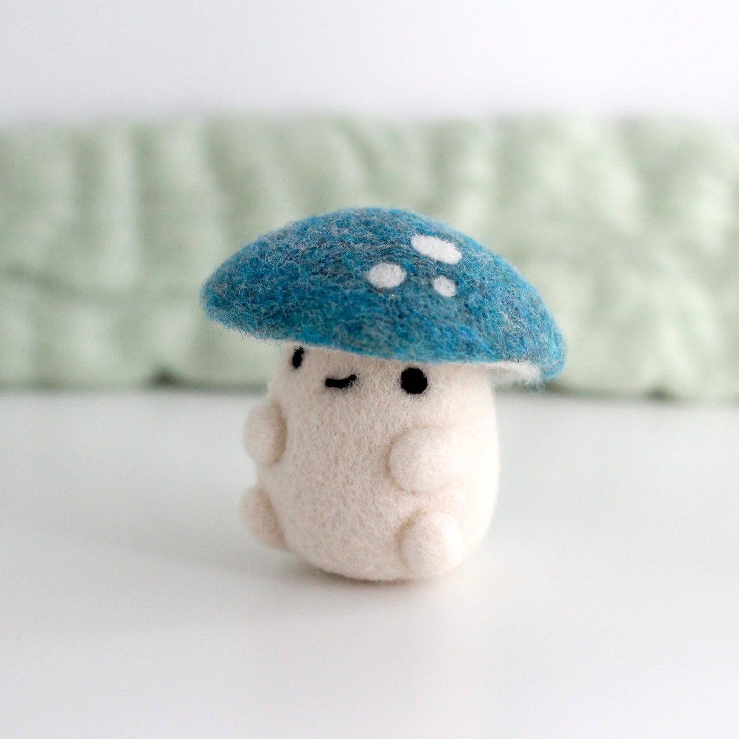 Needle Felted Blue Mushroom