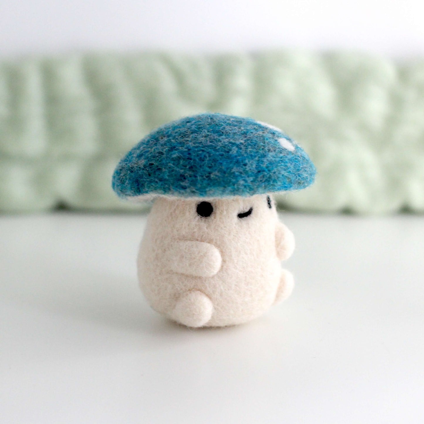 Needle Felted Blue Mushroom