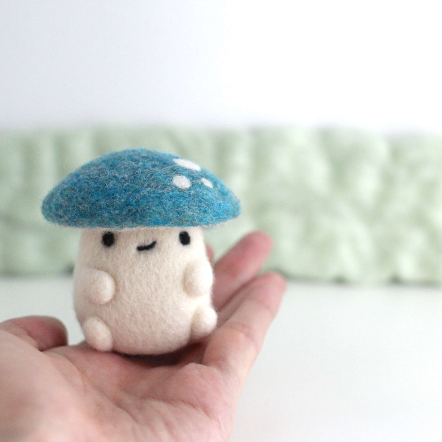 Needle Felted Blue Mushroom