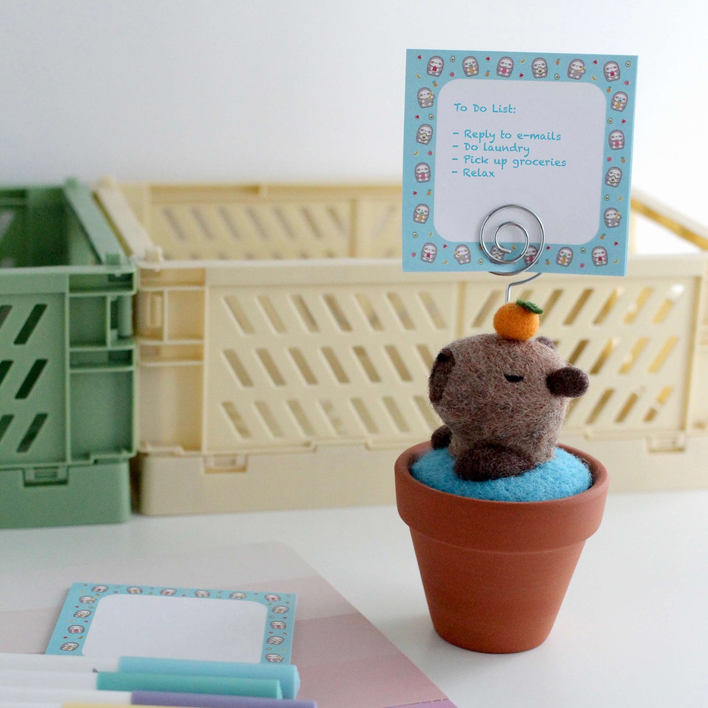 Capybara In a Bath Note Holder