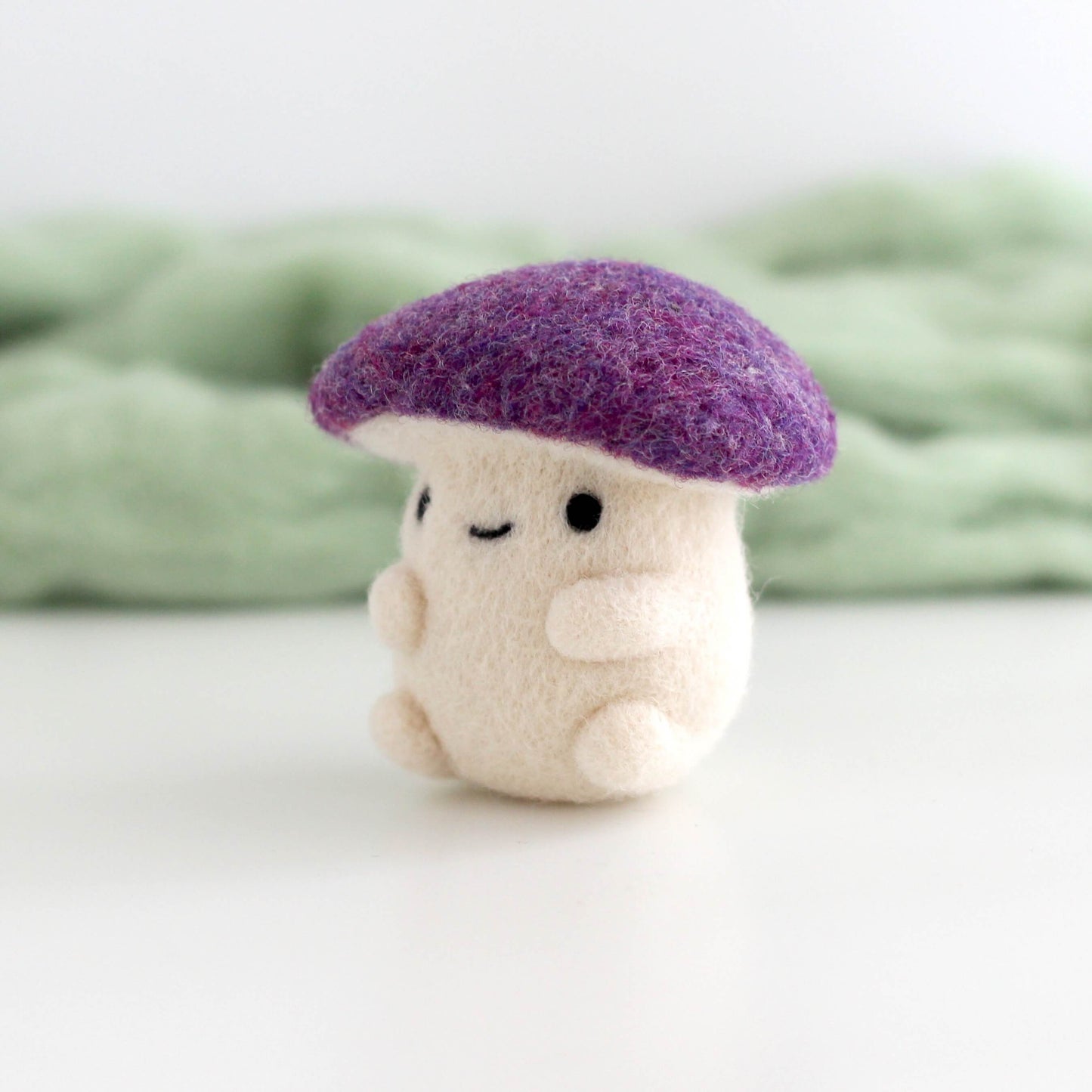 Needle Felted Purple Mushroom