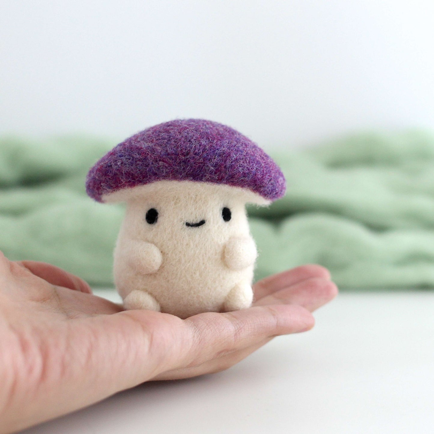 Needle Felted Purple Mushroom