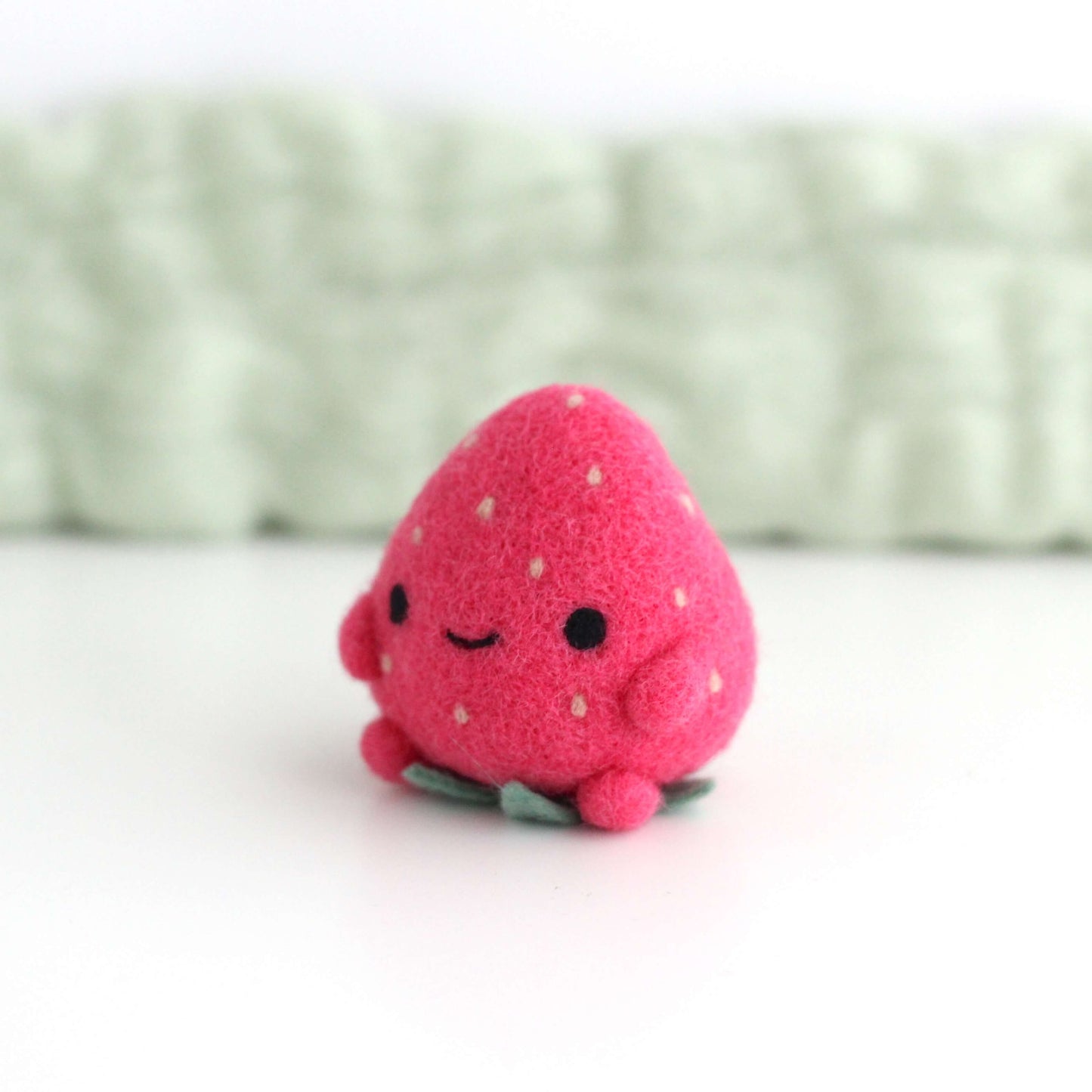 Needle Felted Strawberry - Dark Pink