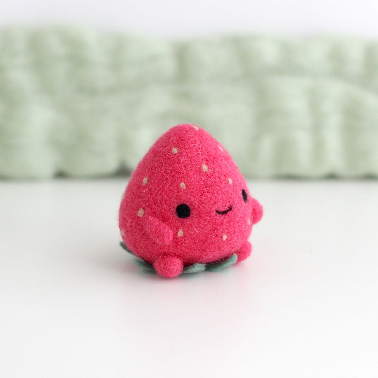 Needle Felted Strawberry - Dark Pink