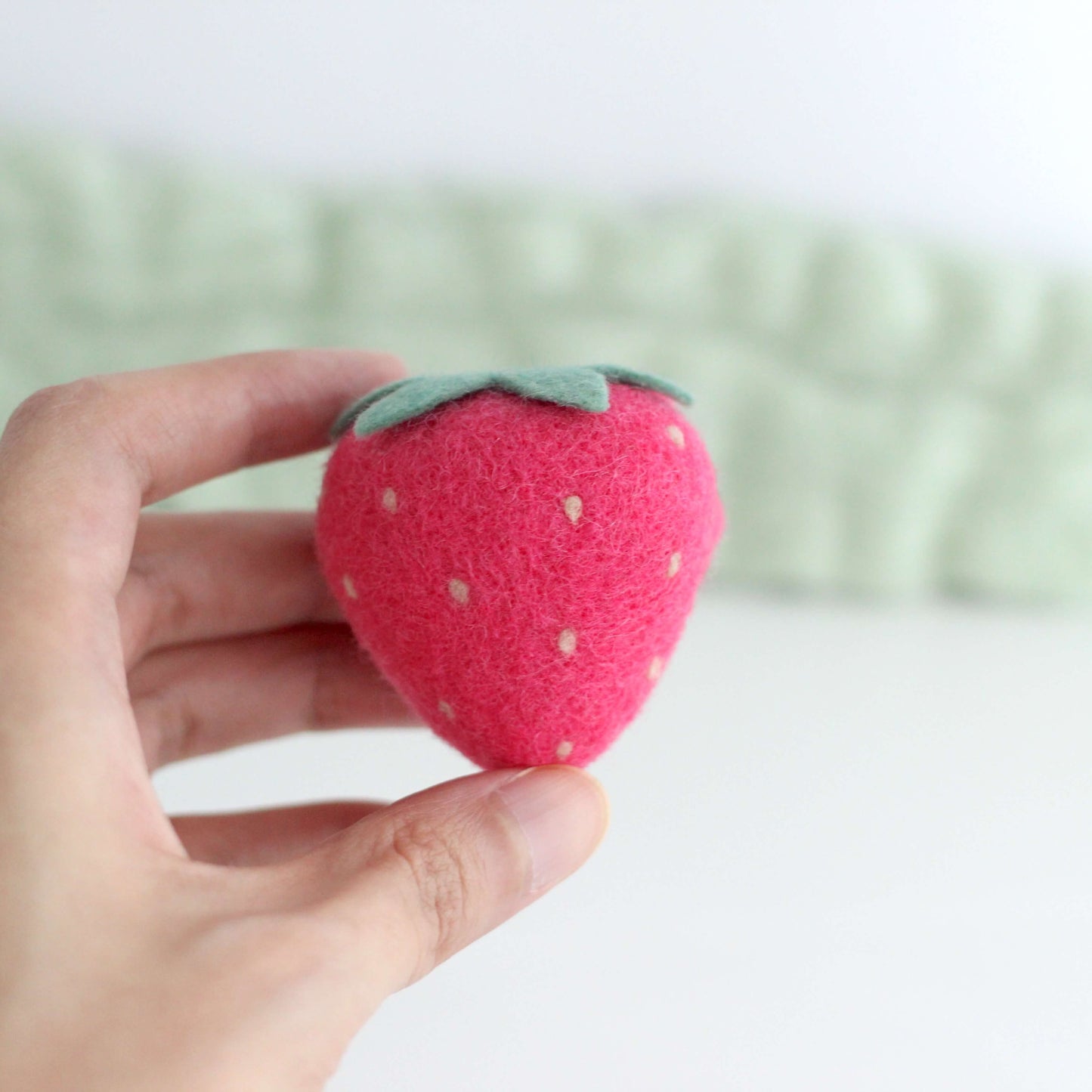 Needle Felted Strawberry - Dark Pink