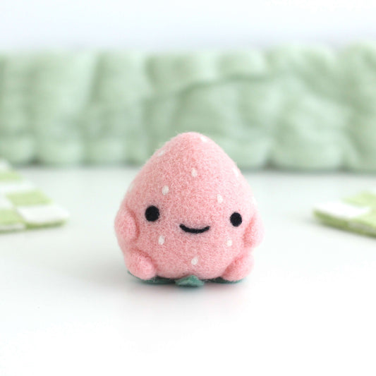 Needle Felted Strawberry - Light Pink