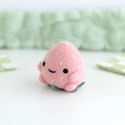 Needle Felted Strawberry - Light Pink