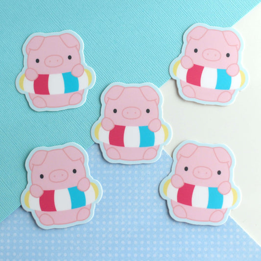 Pig in a Floatie Vinyl Sticker