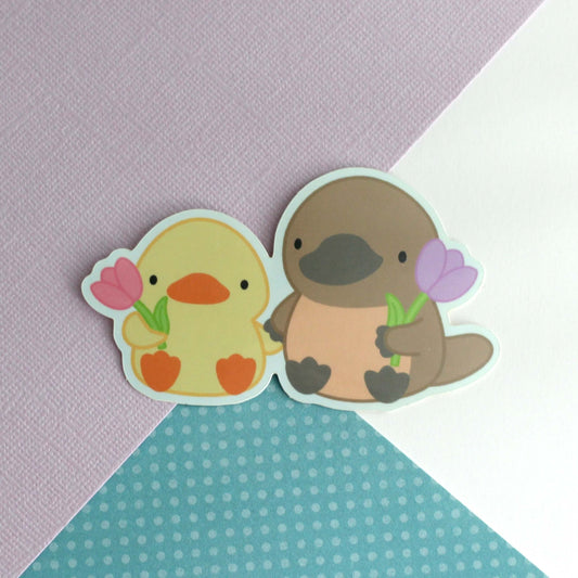 Platypus and Duck Friends Vinyl Sticker