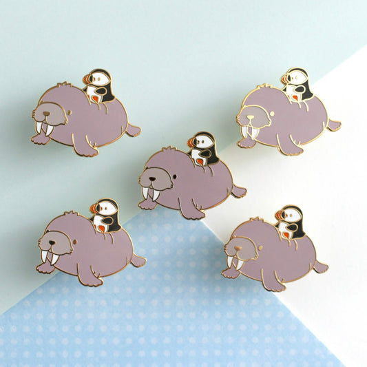 Puffin and Walrus Enamel Pin