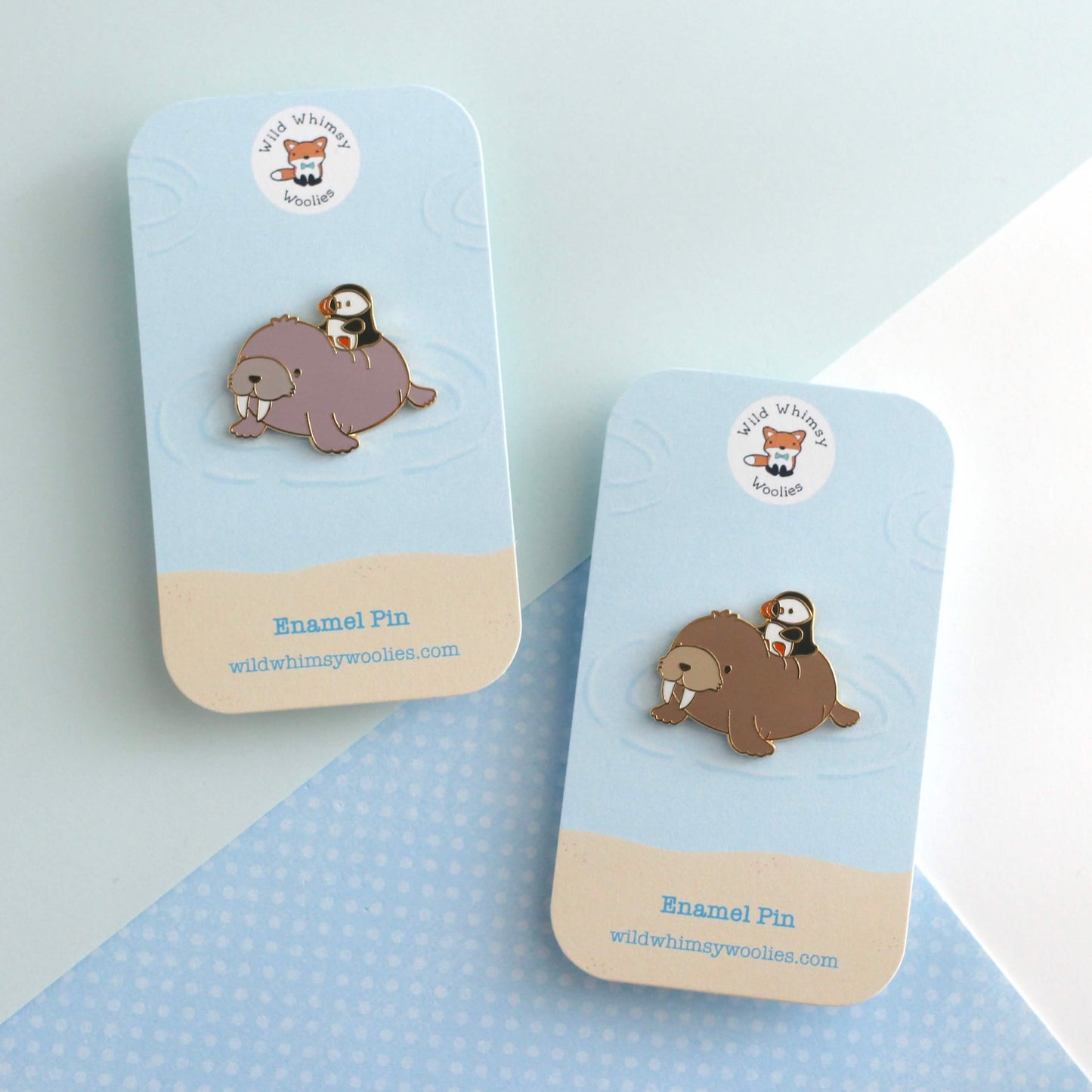Puffin and Walrus Enamel Pin