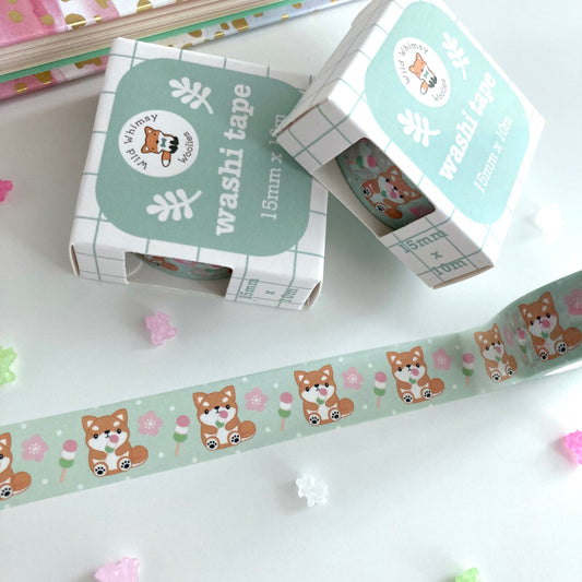 Shiba Inu Eating Dango Washi Tape - Dog Lover Gift