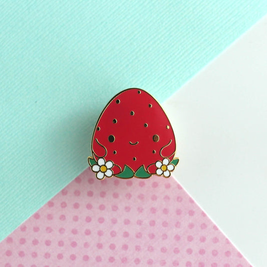 Happy Strawberry Enamel Pin