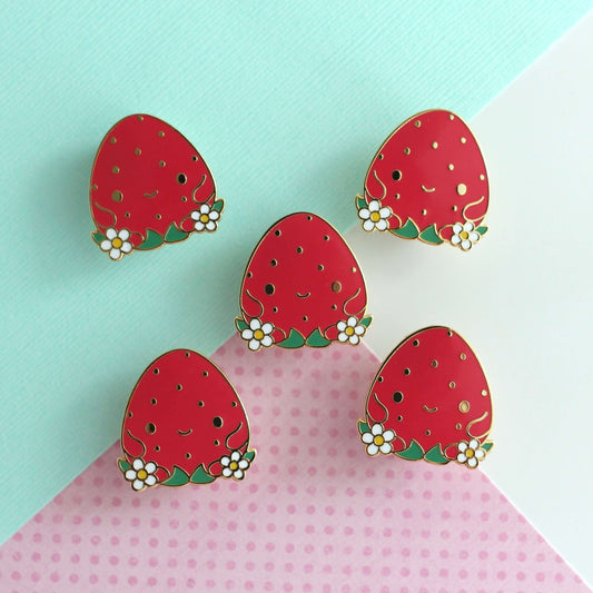 Happy Strawberry Enamel Pin