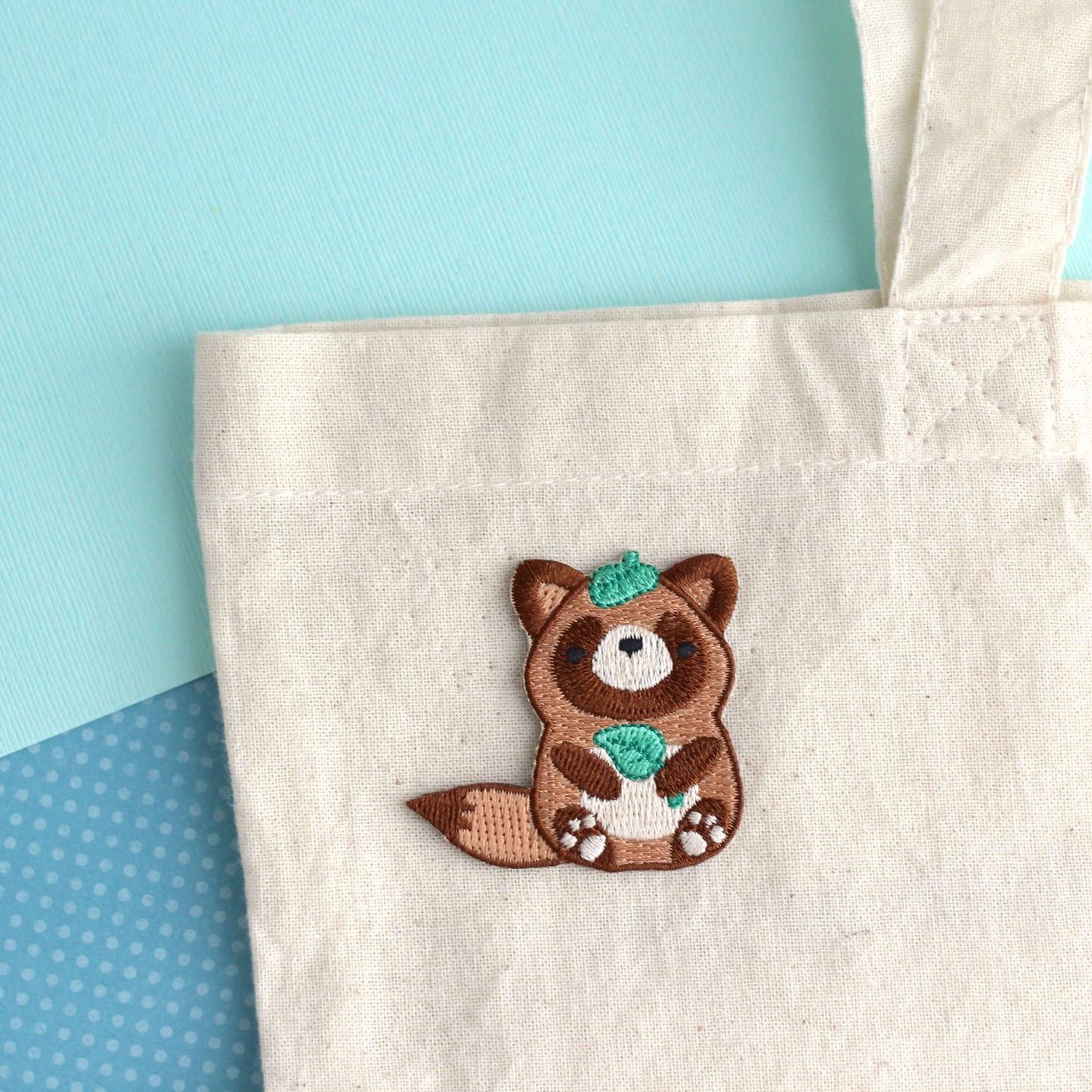 Tanuki Embroidered Iron On Patch