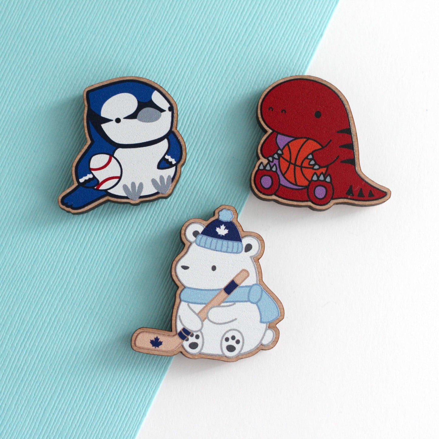 Toronto Sports Mascots Wooden Magnet Set