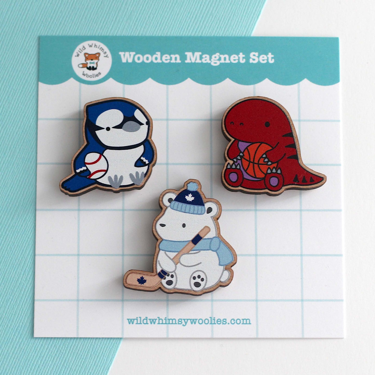 Toronto Sports Mascots Wooden Magnet Set