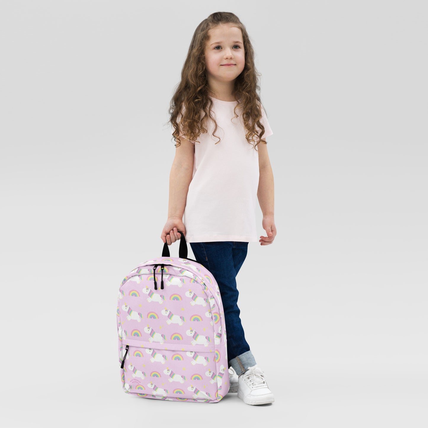 Rainbow Unicorn Backpack - Light Pink