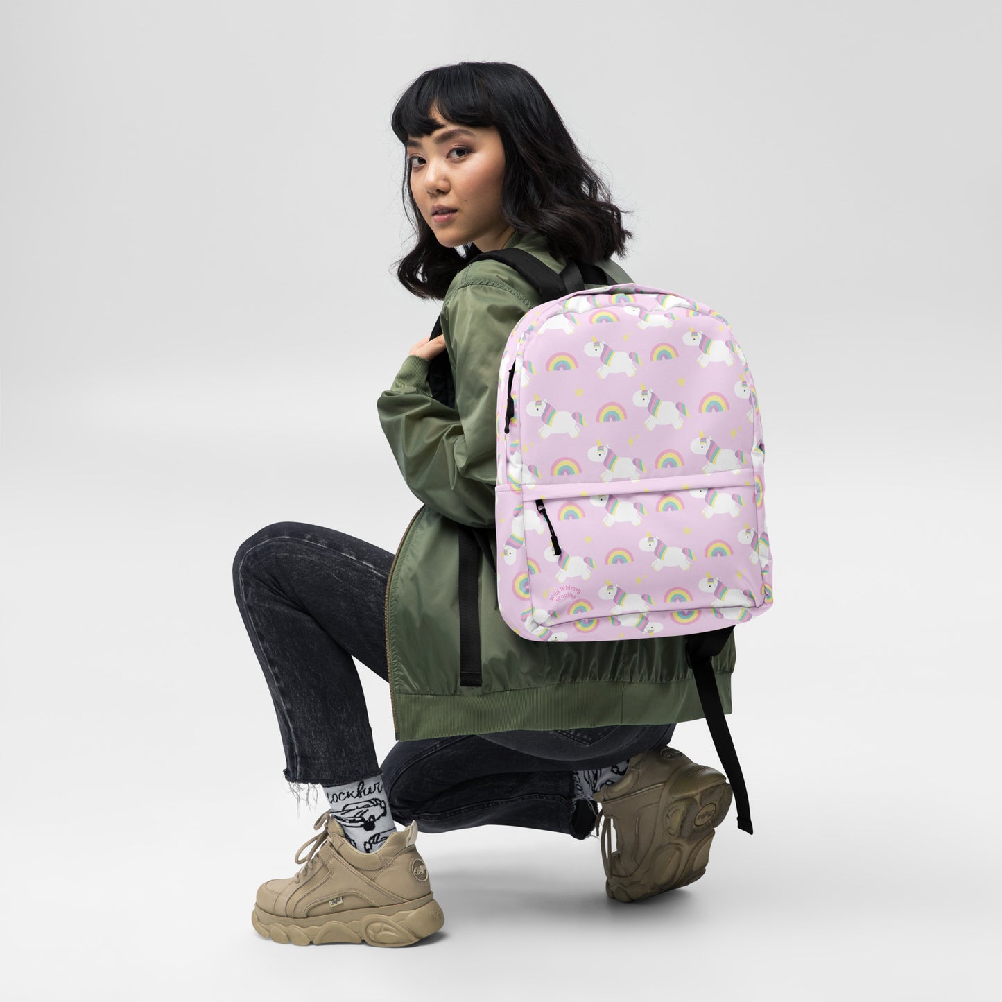 Rainbow Unicorn Backpack - Light Pink