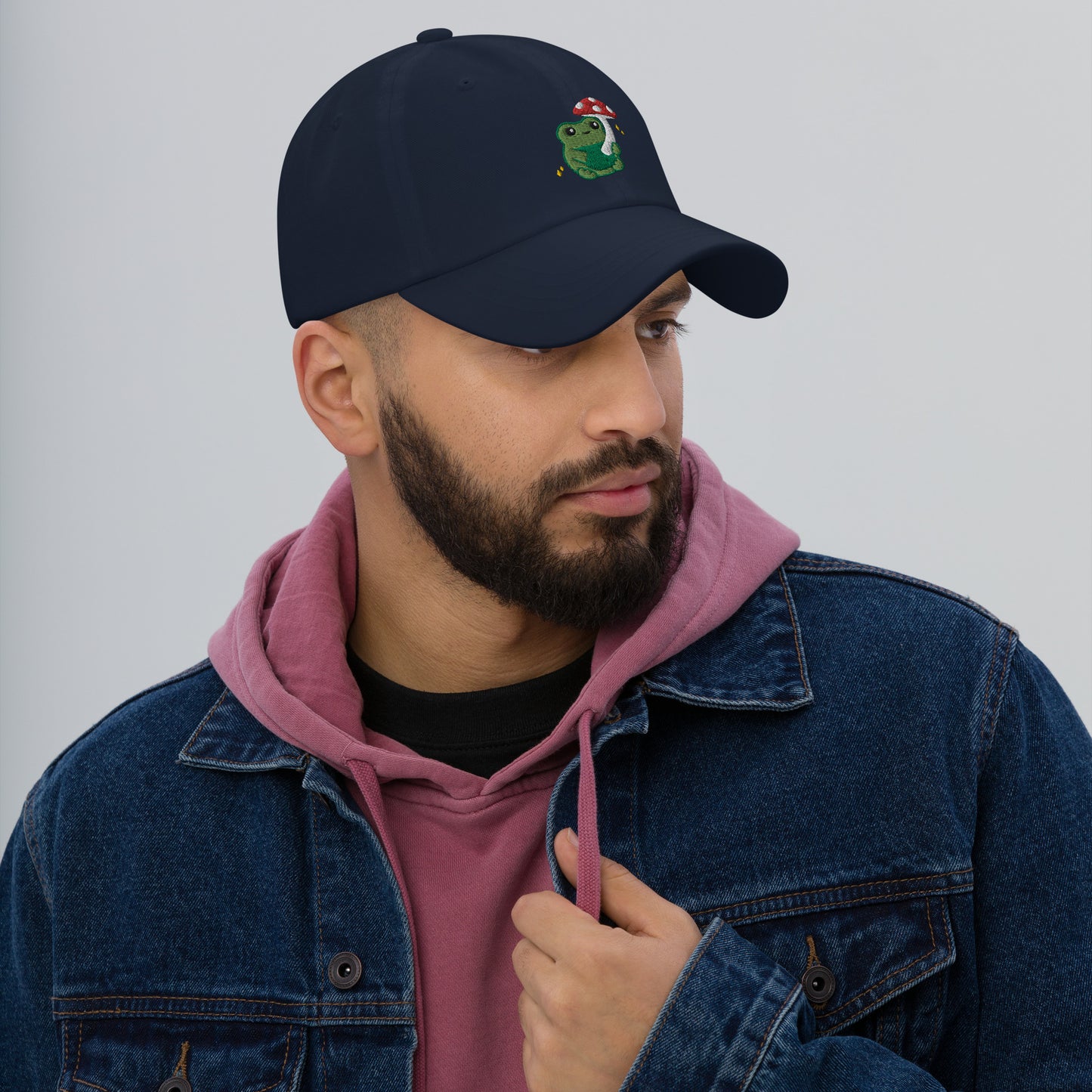 Embroidered Mushroom Frog Baseball Hat