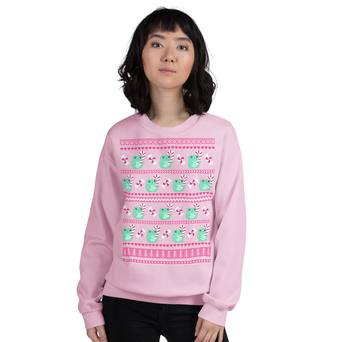 Candy Cane Frog Christmas Sweatshirt