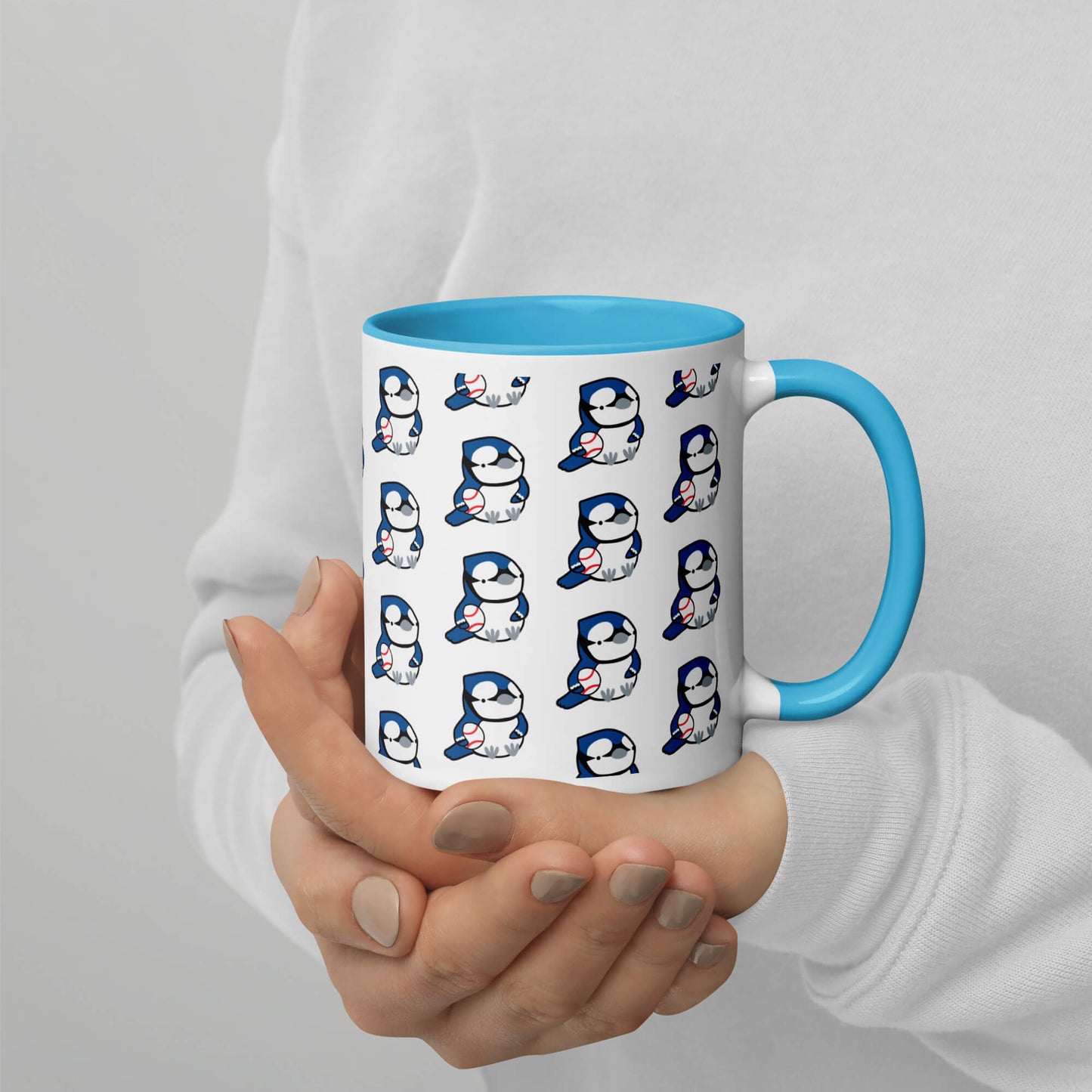 Blue Jay Ceramic Mug - Toronto Gift - Blue Jay with Baseball