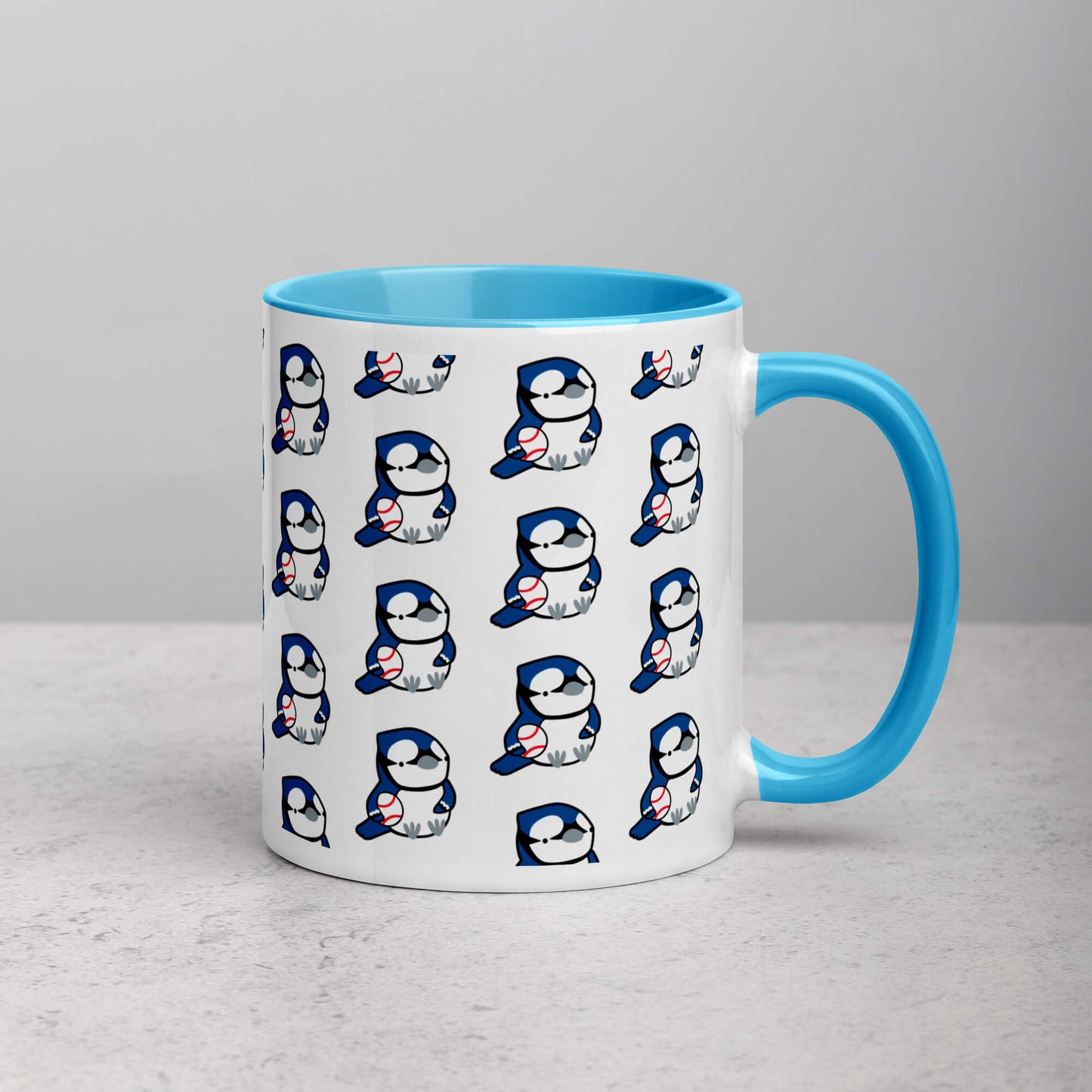Blue Jay Ceramic Mug - Toronto Gift - Blue Jay with Baseball